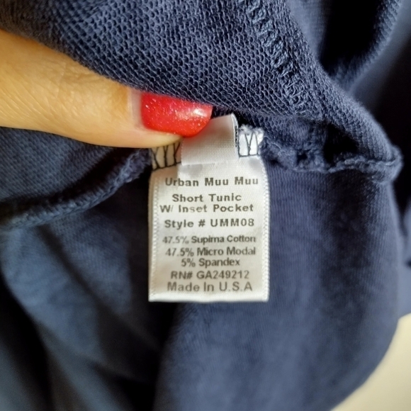 PJ Harlow Urban MuuMuu Knee Length Lounge Tunic W/ Pocket - UMM08 sz L - Picture 7 of 10